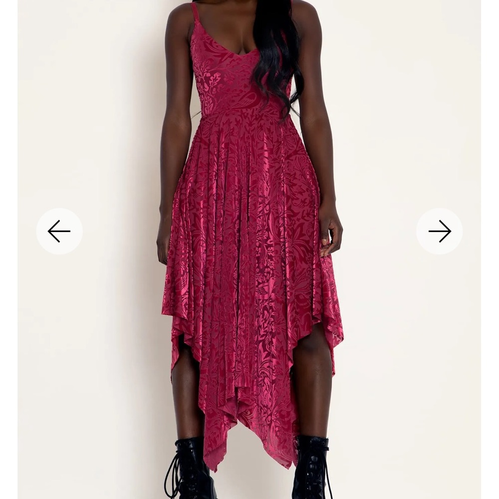 Blackmilk Velvet Brer Rabbit Ruby Handkerchief Dress Size S